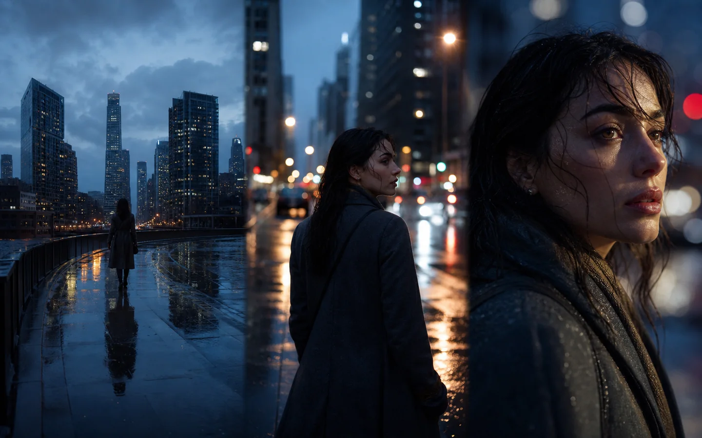 Cinematic character story shown as connected frames